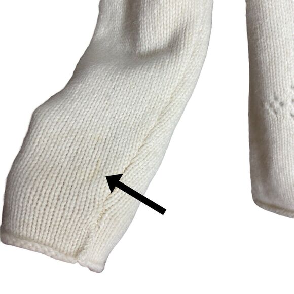 Vtg Jones New York Sweater Womens M Lambswool Angora Snowflake Roll Neck Cottage - Picture 8 of 13